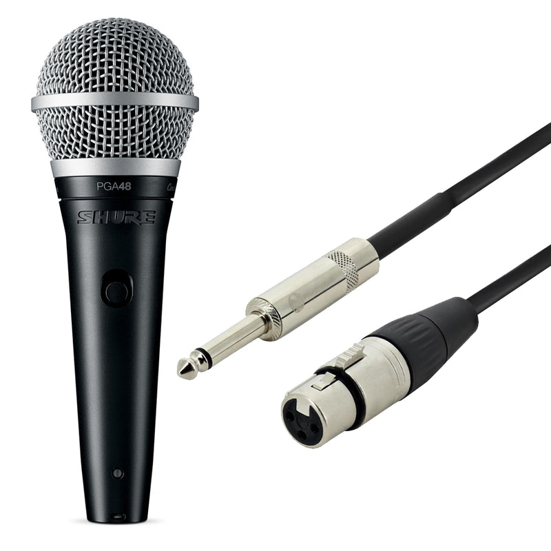 SHURE PGA48 CARDIOID DYNAMIC VOCAL MIC W/ON-OFF SWITCH