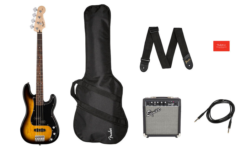 SQUIER Affinity PJ Bass Pack, Rumble 15 amp - Sunburst