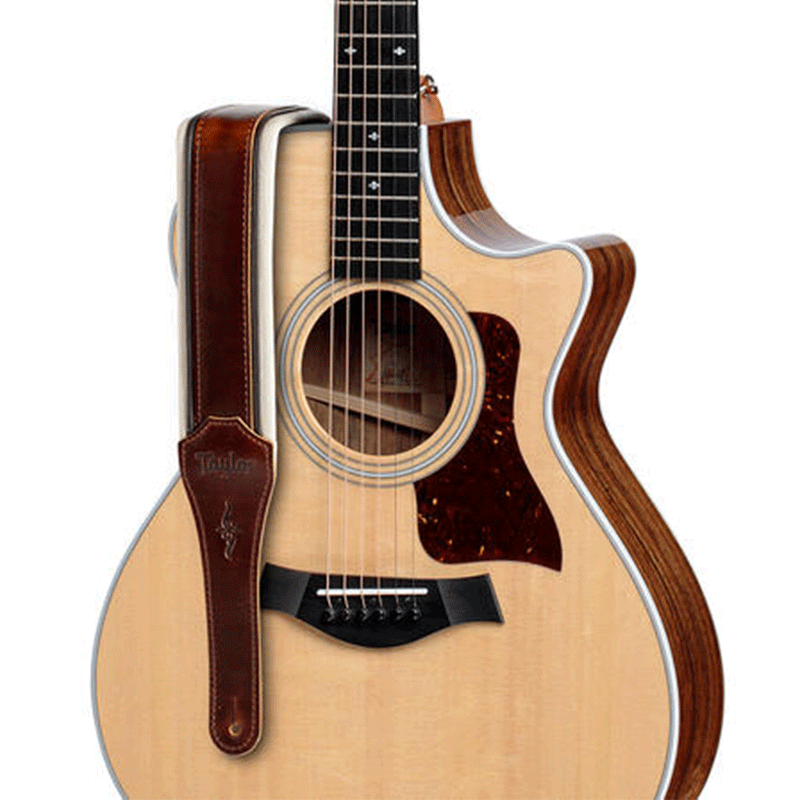 TAYLOR Renaissance Strap - Cordovan Brown Leather 2.5 Inch-Logo