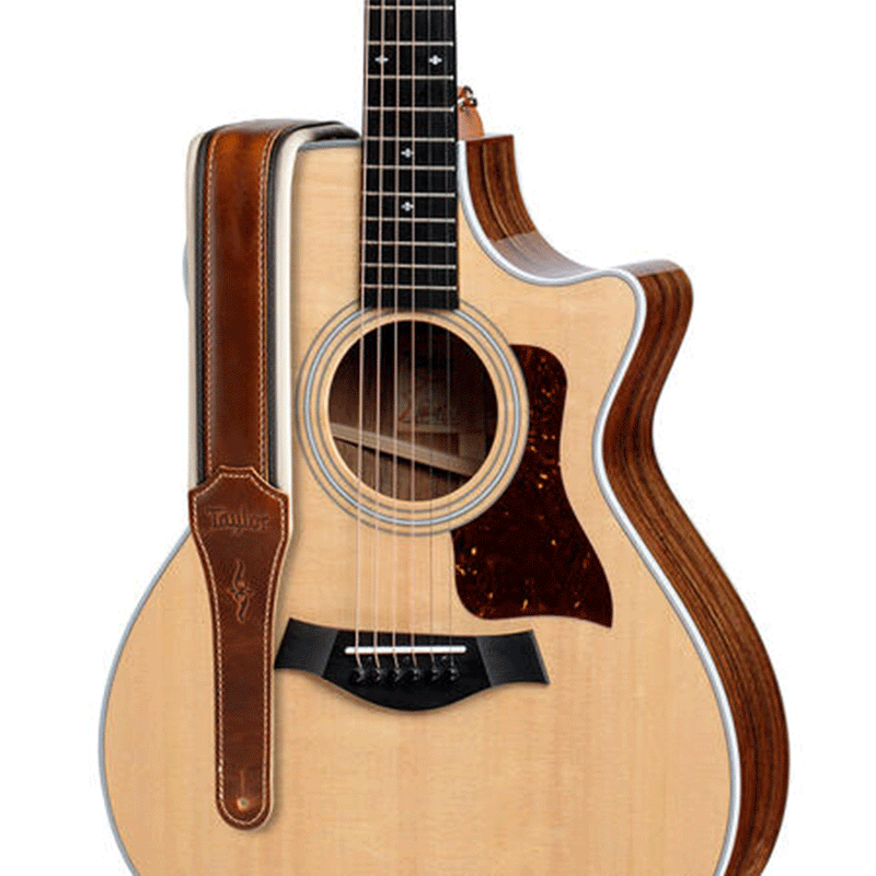 TAYLOR Renaissance Strap - Med Brown Leather 2.5 Inch-Guitar