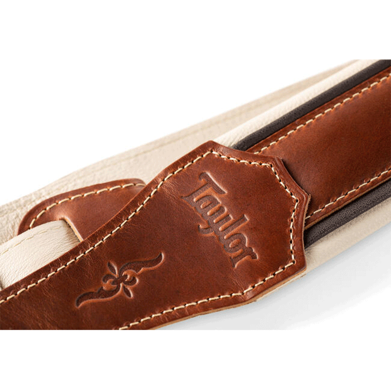 TAYLOR Renaissance Strap - Med Brown Leather 2.5 Inch-Logo