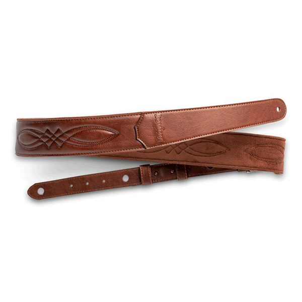 TAYLOR Strap - Vegan Leather Med Brown 2 Inch