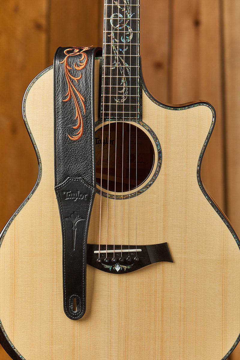 TAYLOR Nouveau Strap Black Leather 2.5"