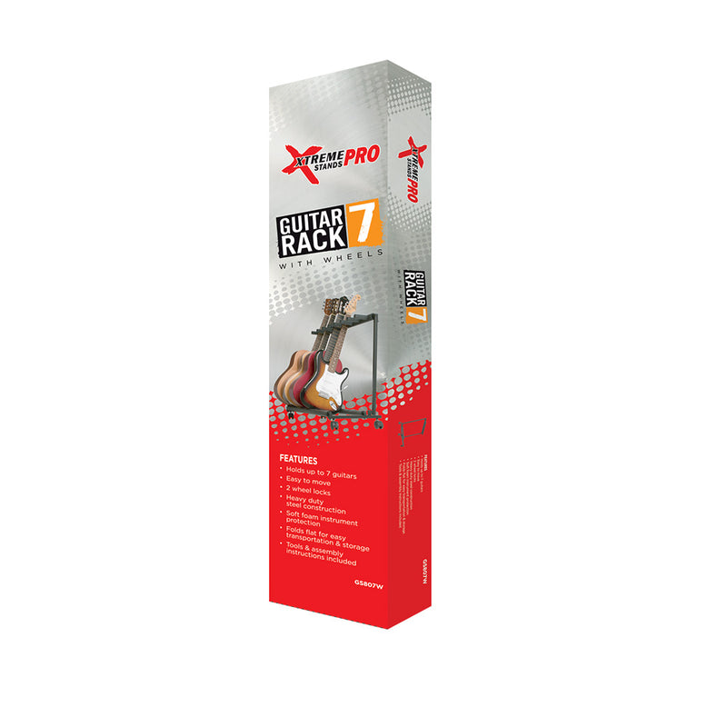 XTREME 7-Guitar Stand with Wheels