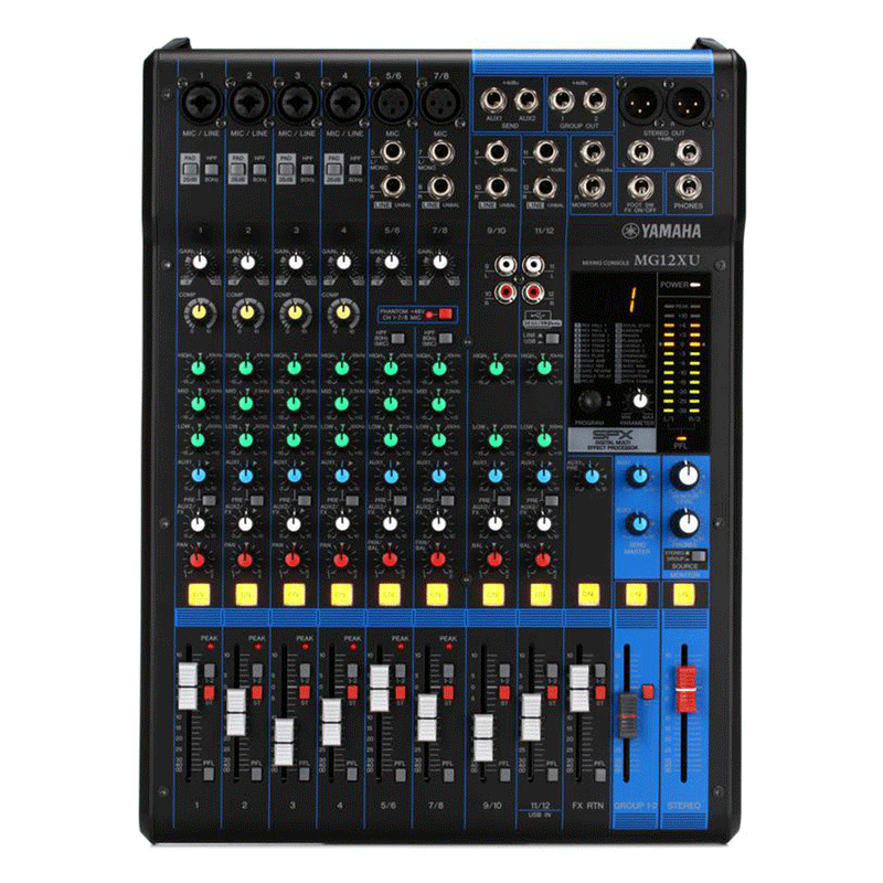 YAMAHA MG12XU 12 Channel Mixer with FX-Front