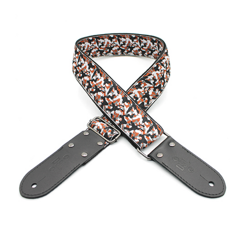 DSL 2 INCH Jacquard Webbing Guitar Strap CAMO-RED