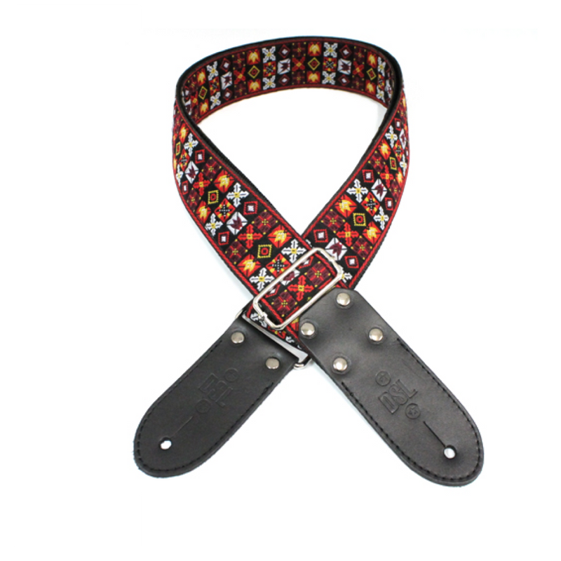 DSL 2 INCH Jacquard Webbing Guitar Strap Fire