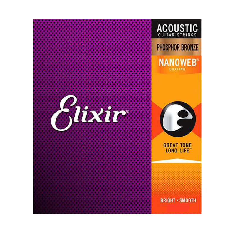ELIXIR 12-53 Light Acoustic Guitar Strings - Nanoweb
