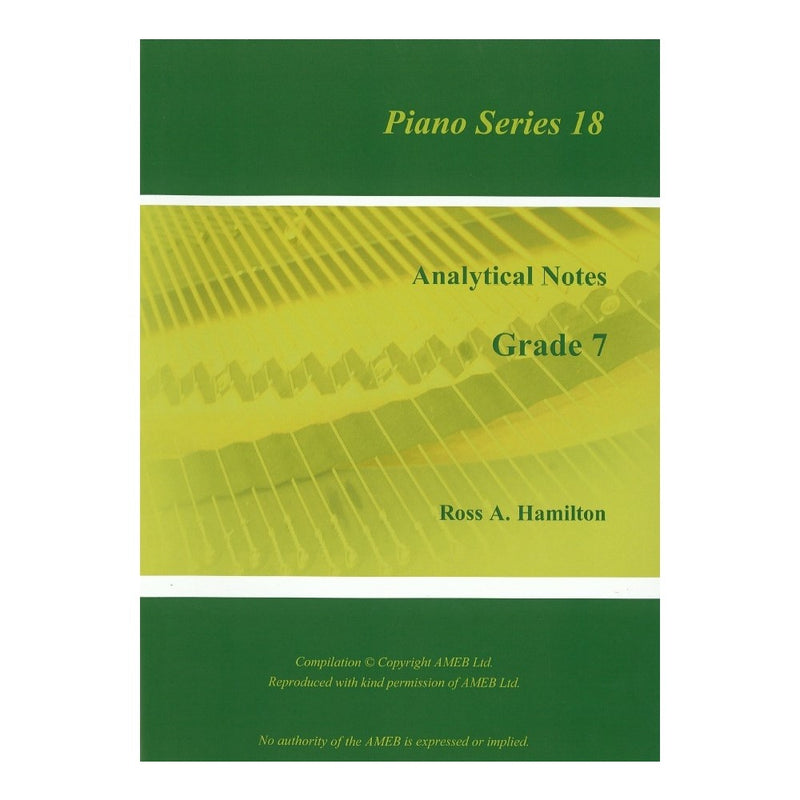 AMEB Analytical Notes Piano Series 18 Gr 7- Ross Hamilton